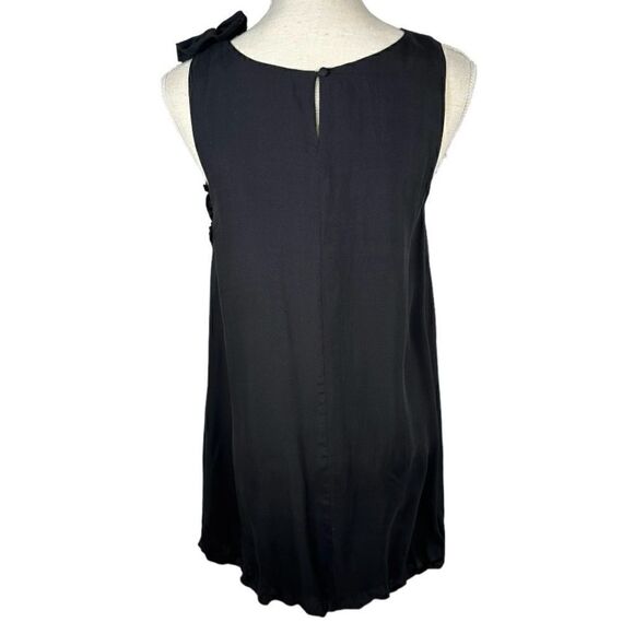 Marciano Black Ruffle Appliqué Sleeveless Bubble Mini Dress - Picture 3 of 7